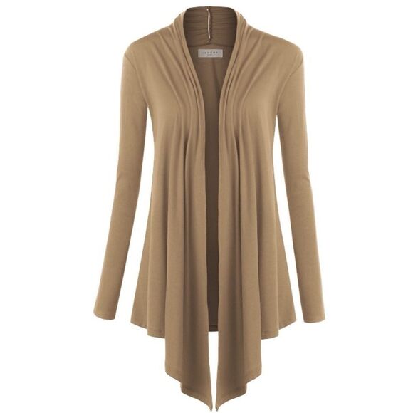 Made by JOHNNY 3XL Taupe Long Sleeve Lightweight Open Cardigan - Picture 1 of 4